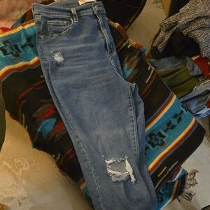 Signature by Levi Strauss Blue Ripped Skinny Jeans